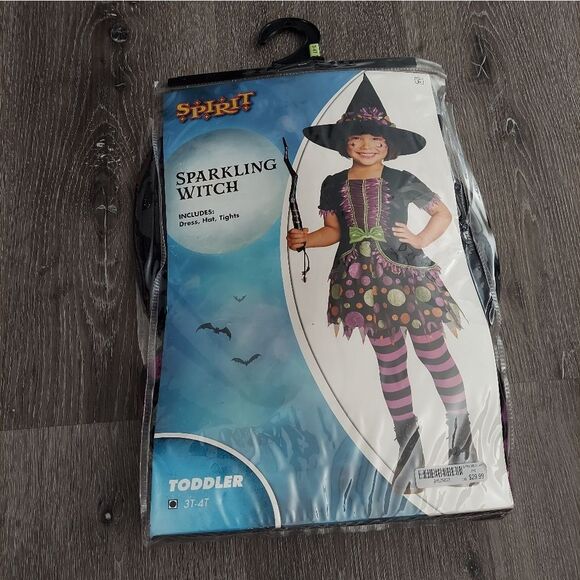 Spirit Halloween Toddler Sparkling Witch Costume 3T-4T - Picture 2 of 7